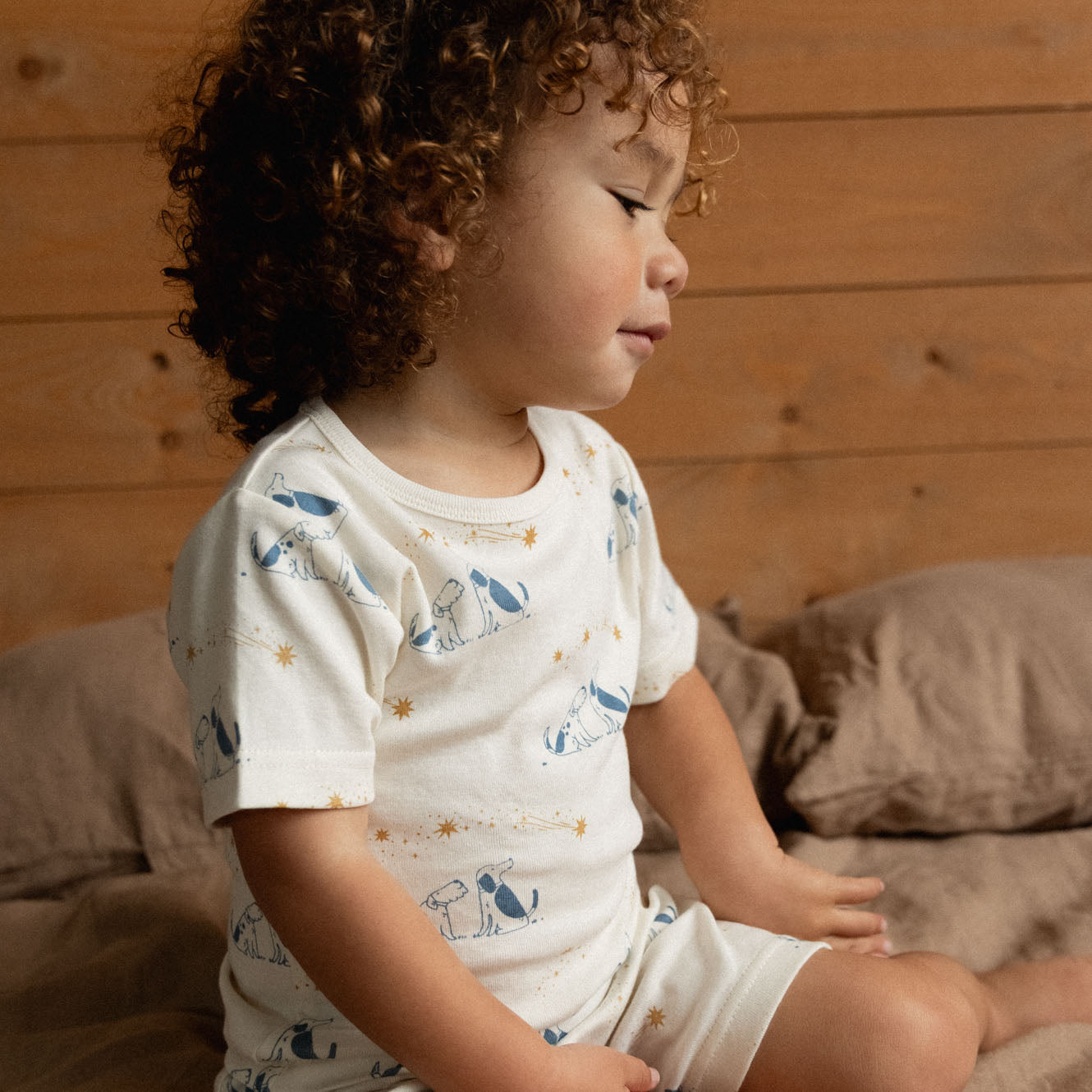 Nature Baby River Waffle Tee- Dog Walk Print