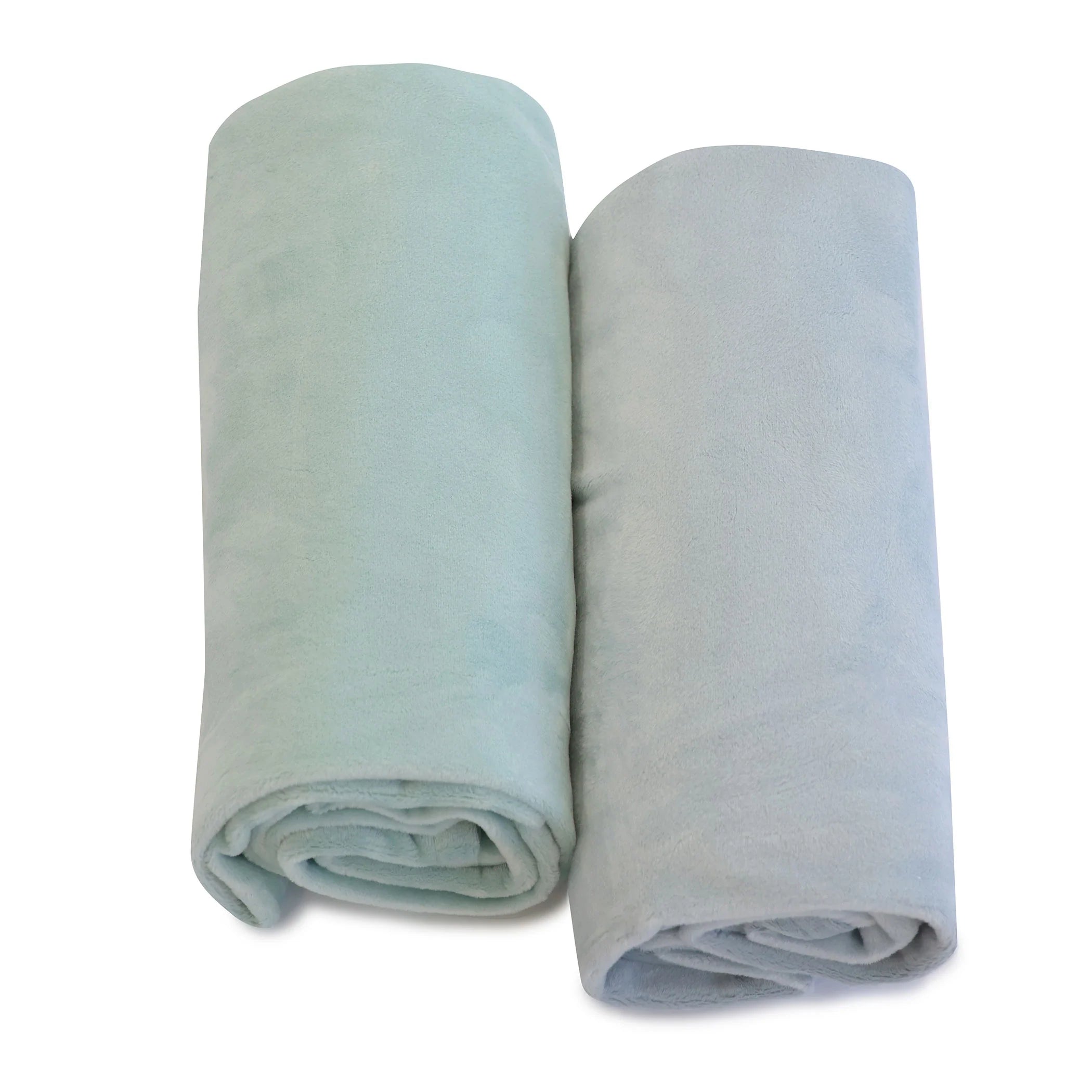 Bubba Blue Nordic 2pk Stretchy Velour Cuddle Blankets Sky/Mint
