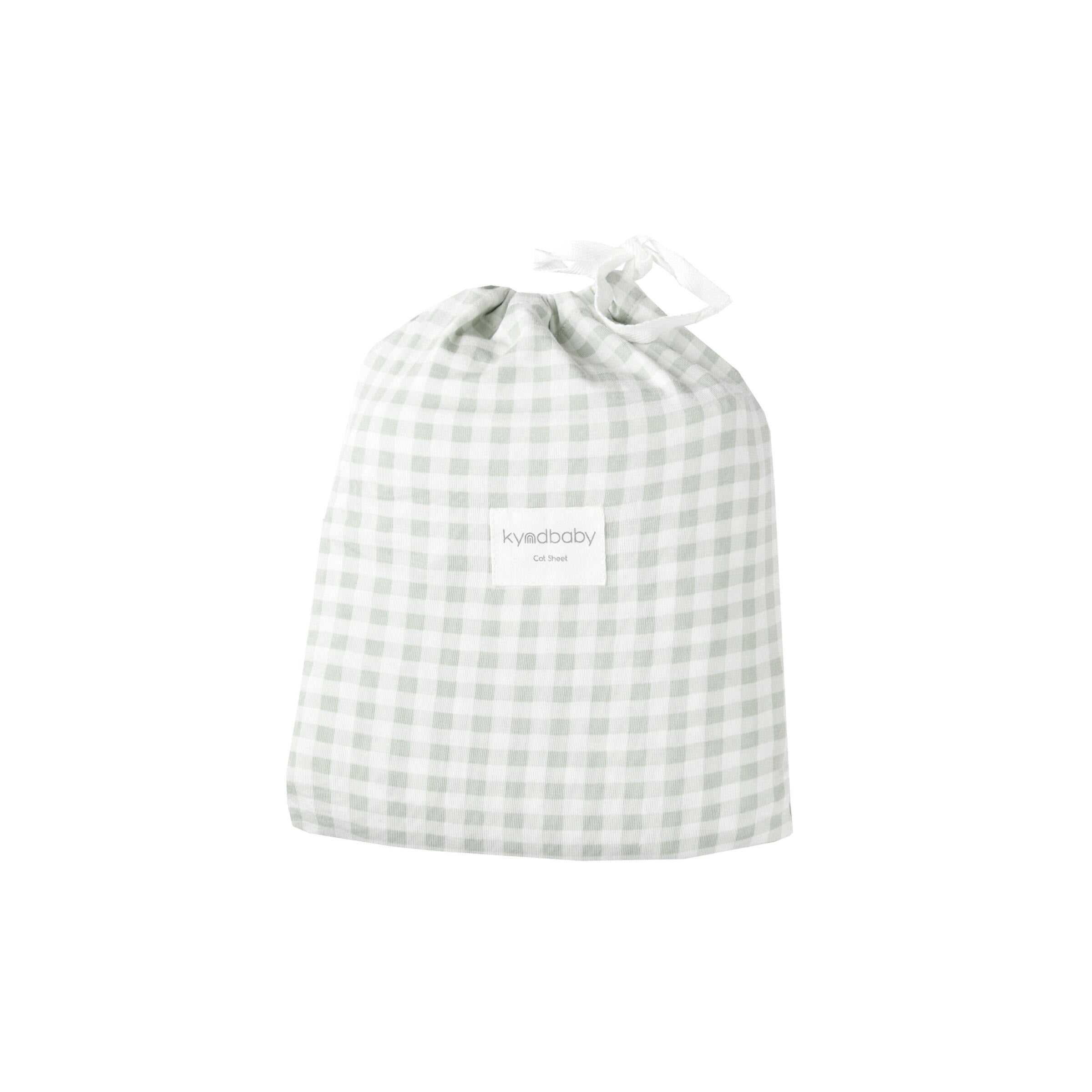 Kynd Baby Fitted Cot Sheet - Sage Gingham