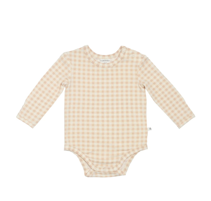 Kynd Baby Comfy Bodysuit Long sleeve - Neutral Gingham