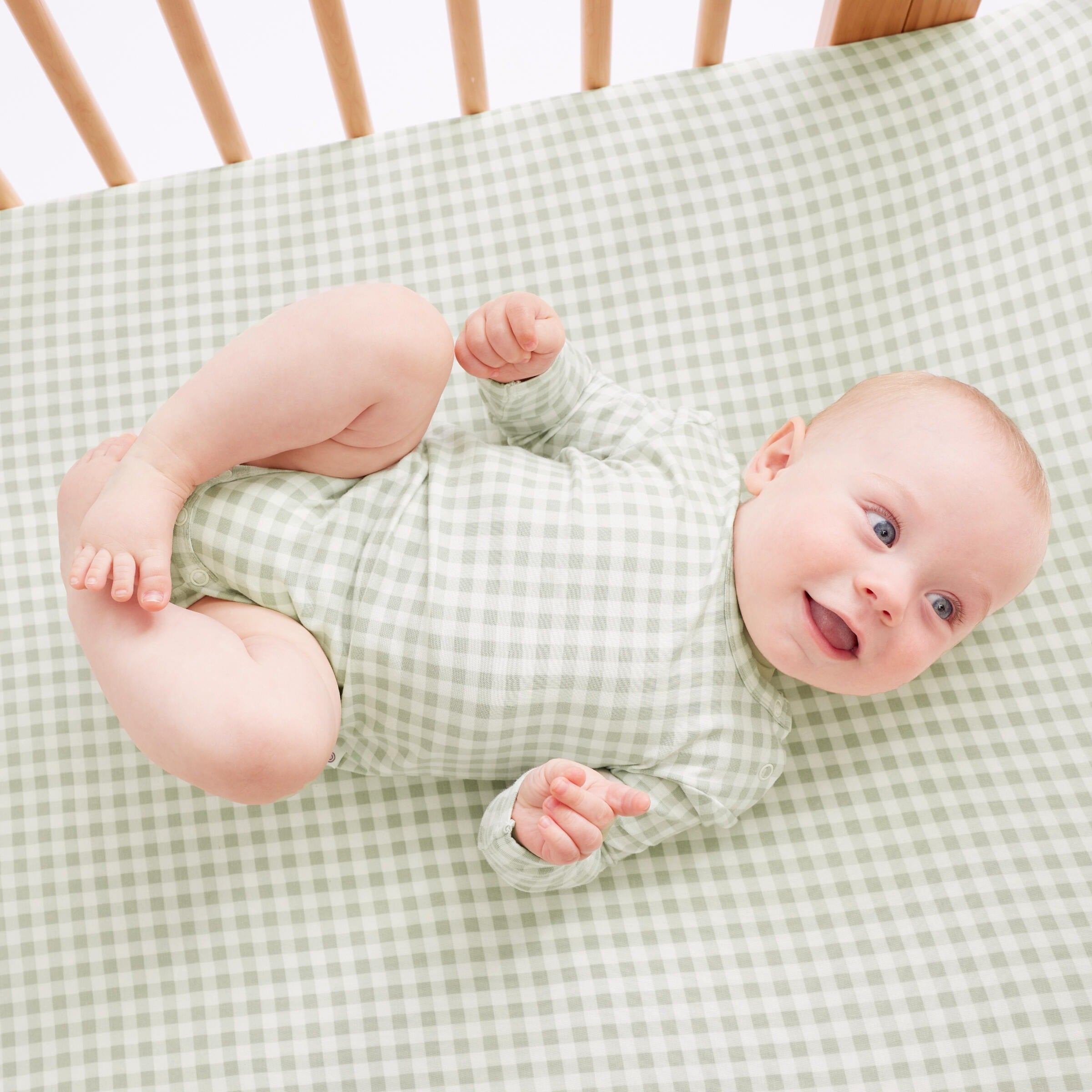Kynd Baby Comfy Bodysuit Long sleeve - Sage Gingham