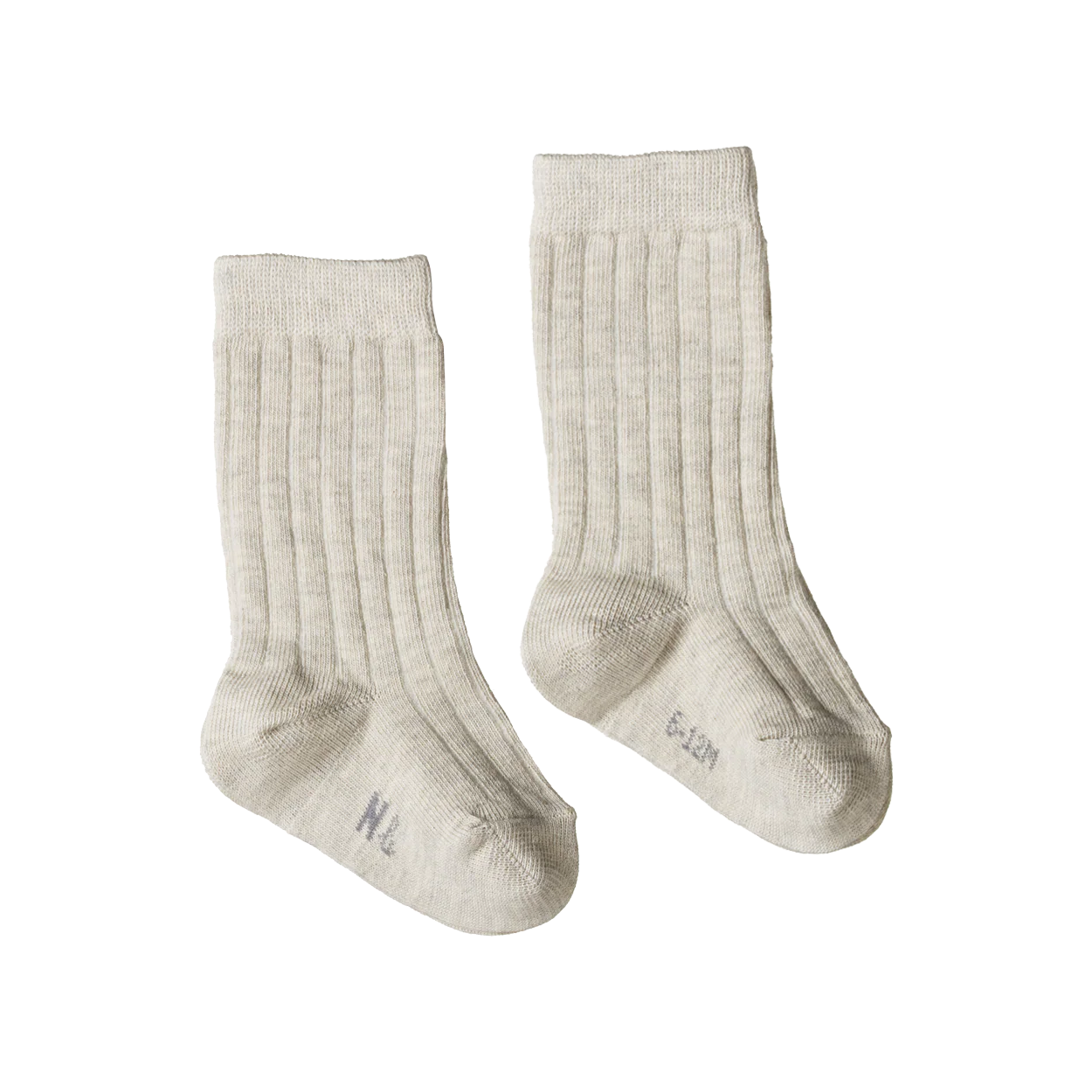 Nature Baby Organic Cotton Rib Sock - Light Grey Marl