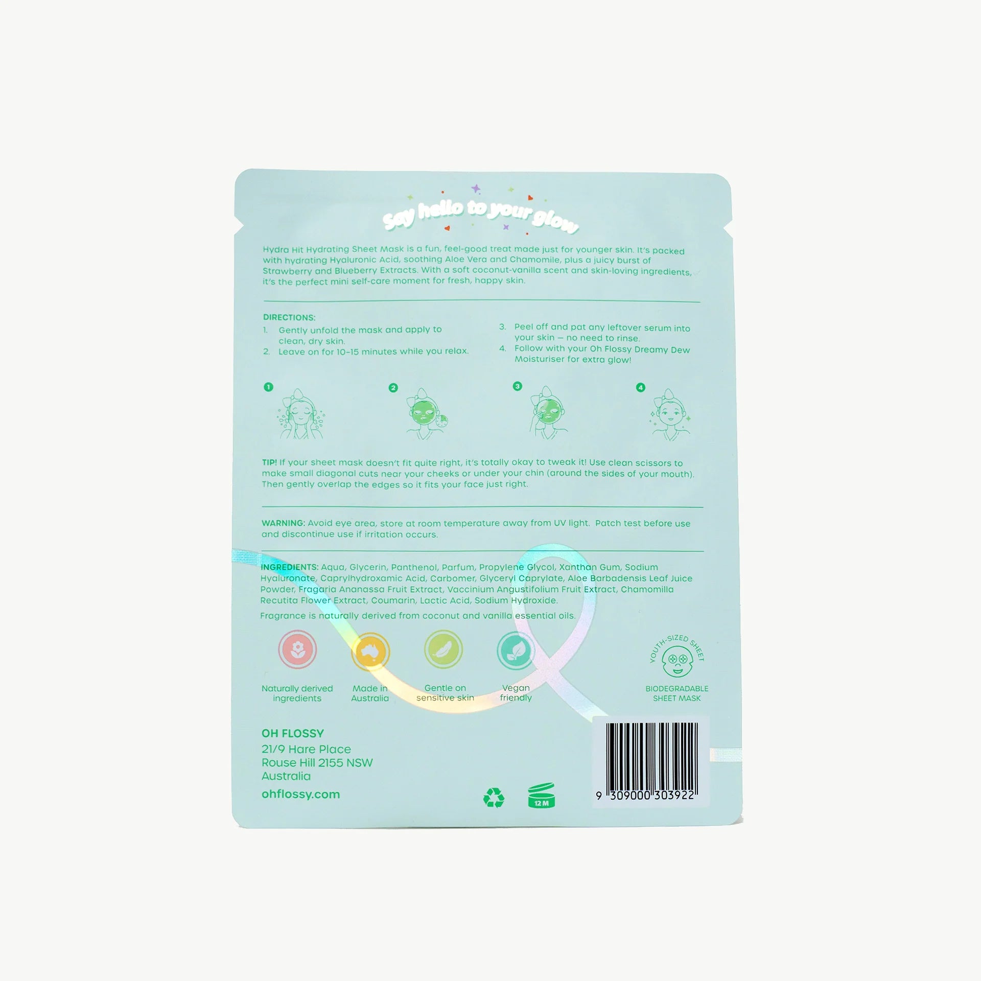 Oh Flossy Hydra Hit Hydrating Coconut Mask
