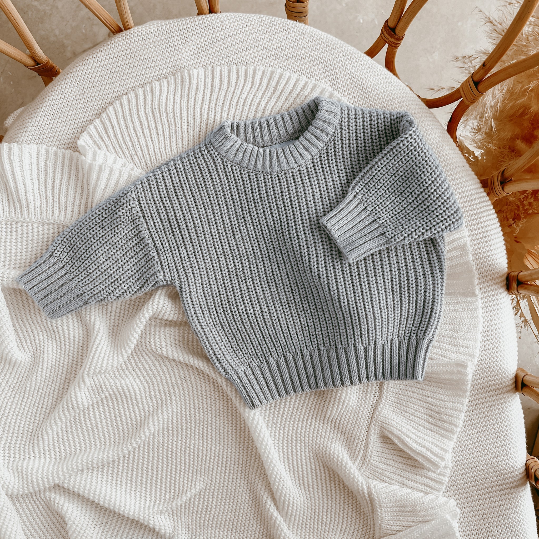Blossom & Pear Mini Knit Sweater - Powder Blue