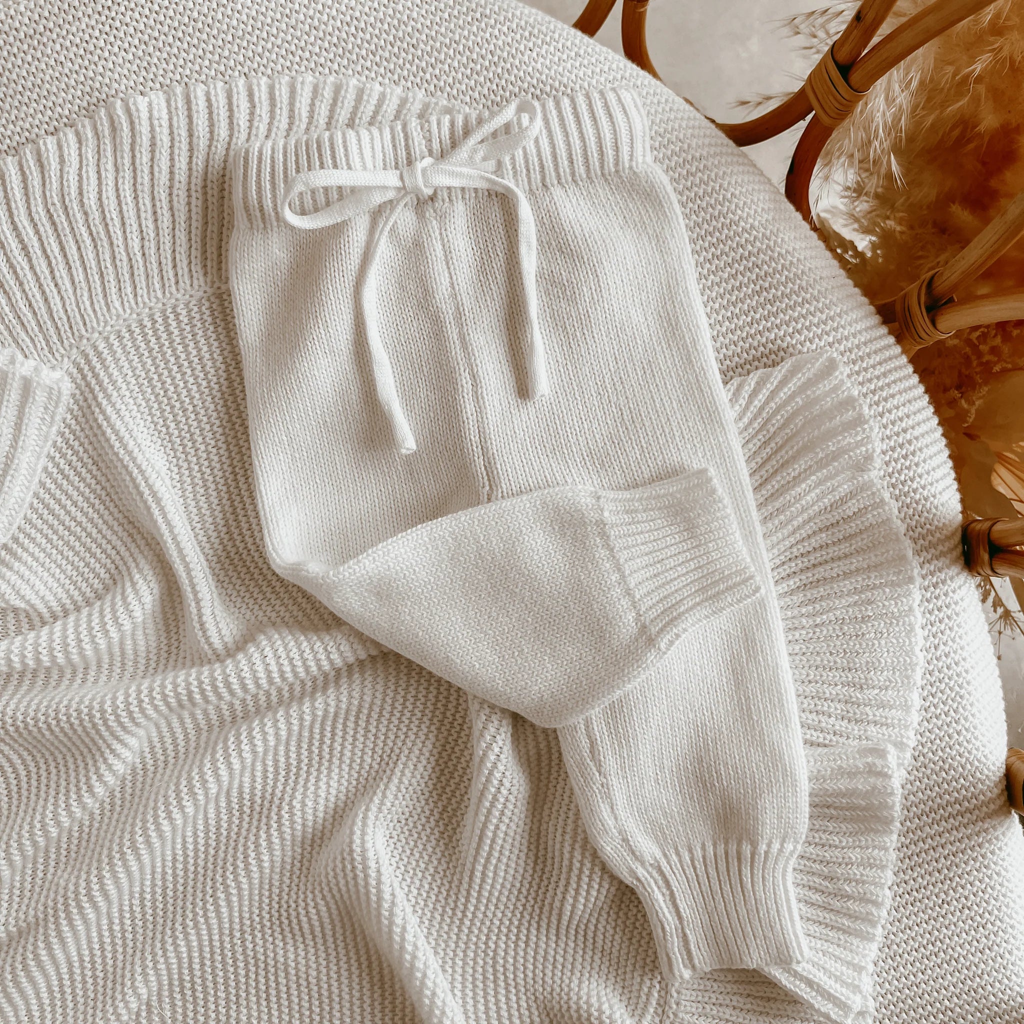 Blossom & Pear Mini Knit Pants - Milk