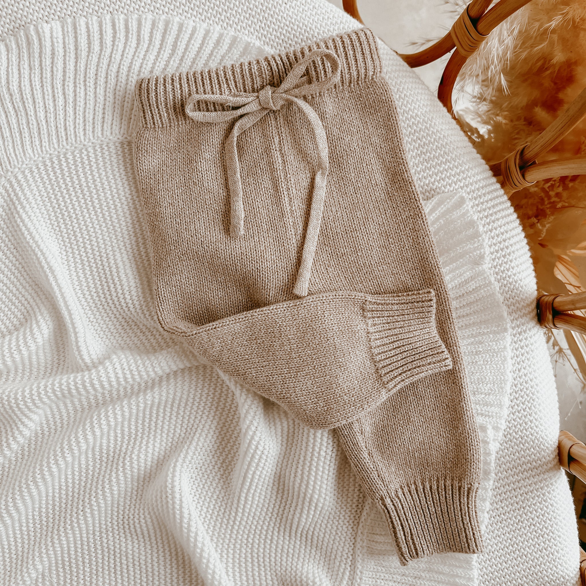 Blossom & Pear Mini Knit Pants - Fawn