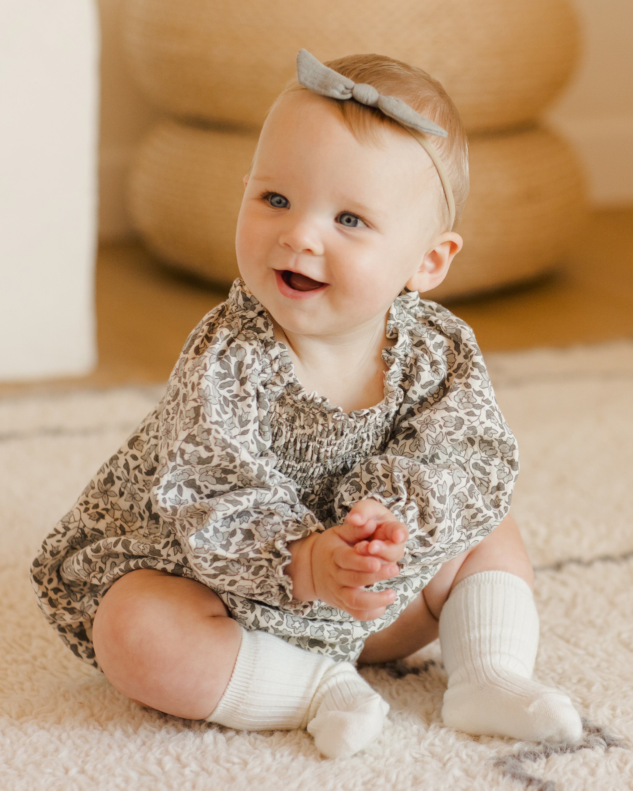 Quincy Mae Eden Romper - Green Garden