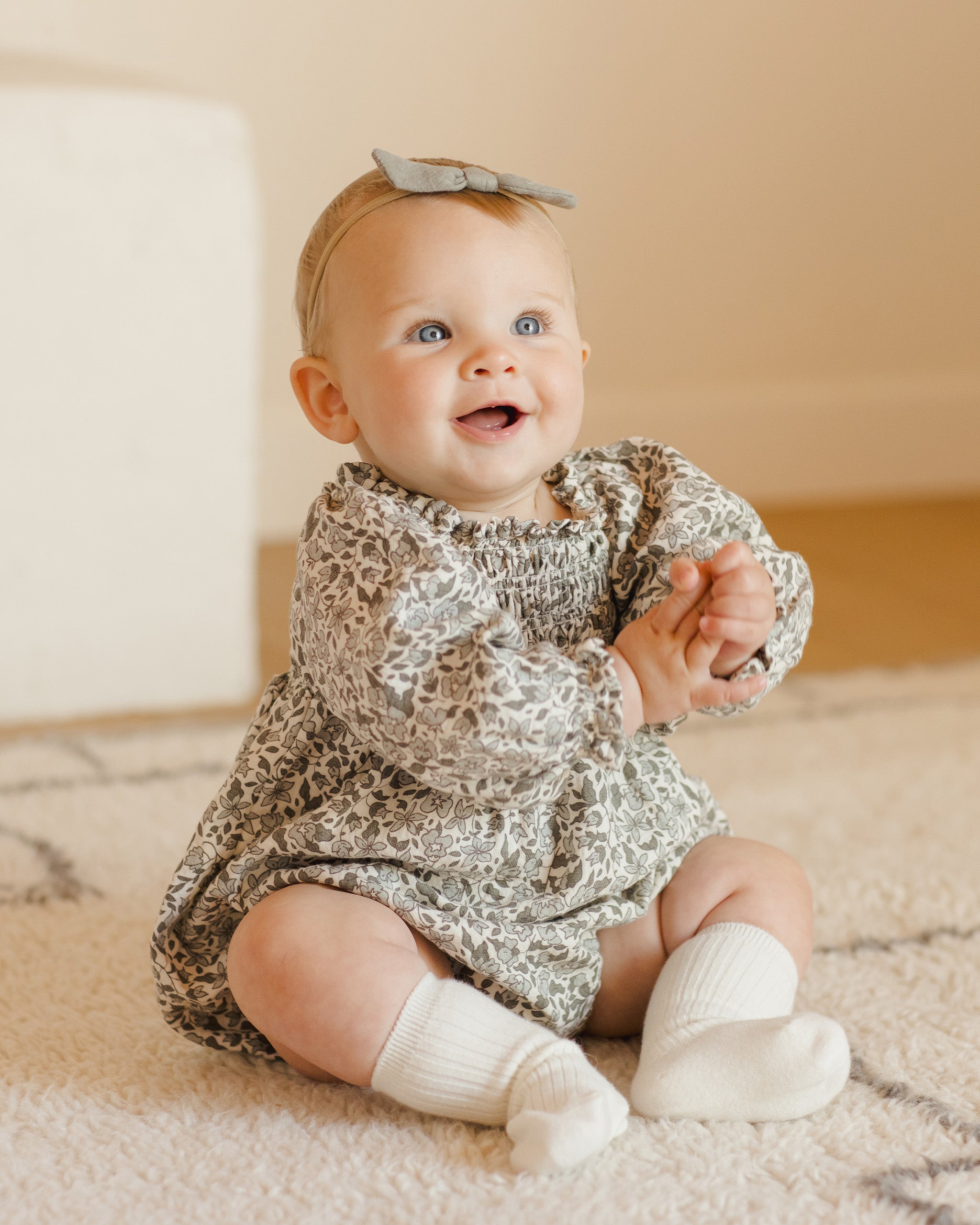 Quincy Mae Eden Romper - Green Garden