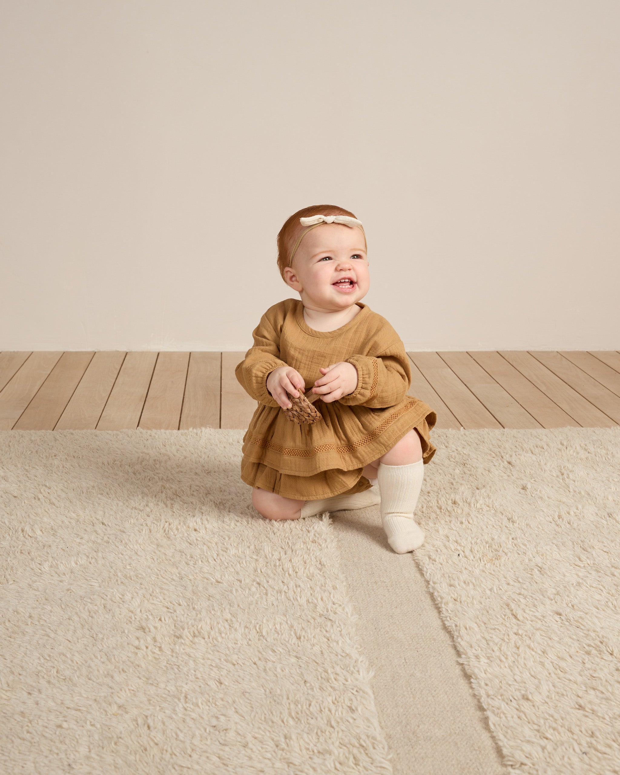 Quincy Mae Rosie Romper - Golden