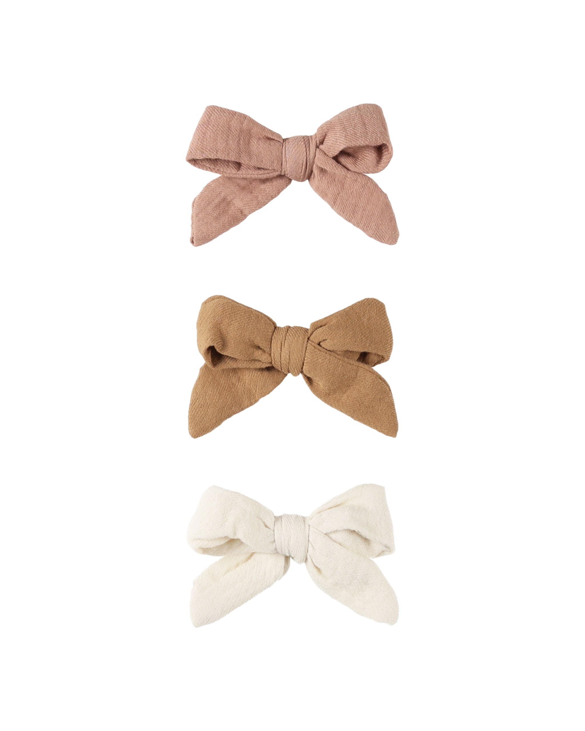 Quincy Mae Bow with Clip Set of 3 - Rose, Natural, Golden