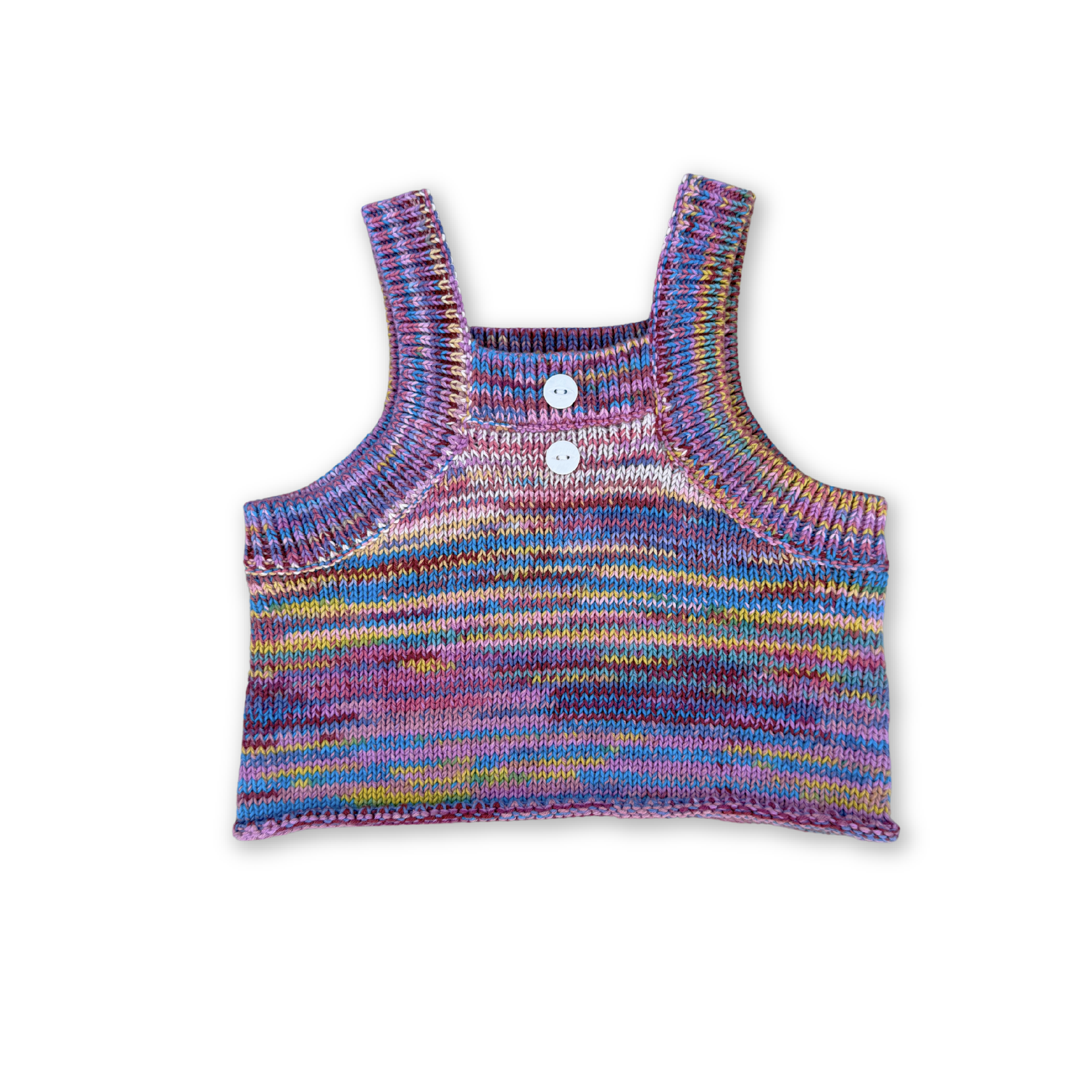 Grown Knitted Singlet Top - Rainbow