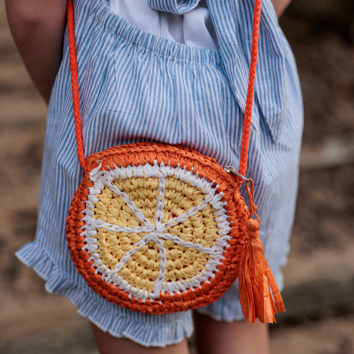 Acorn Kids Orange Straw Bag