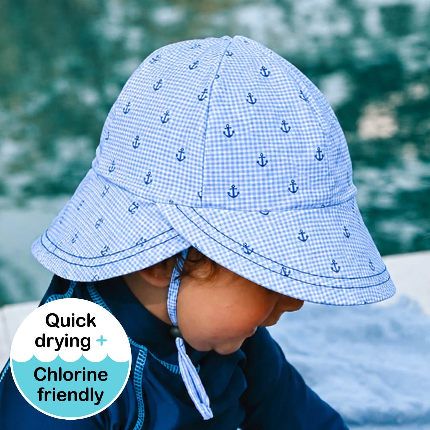 Bedhead Swim Legionnaire Flap Beach Hat - Anchor