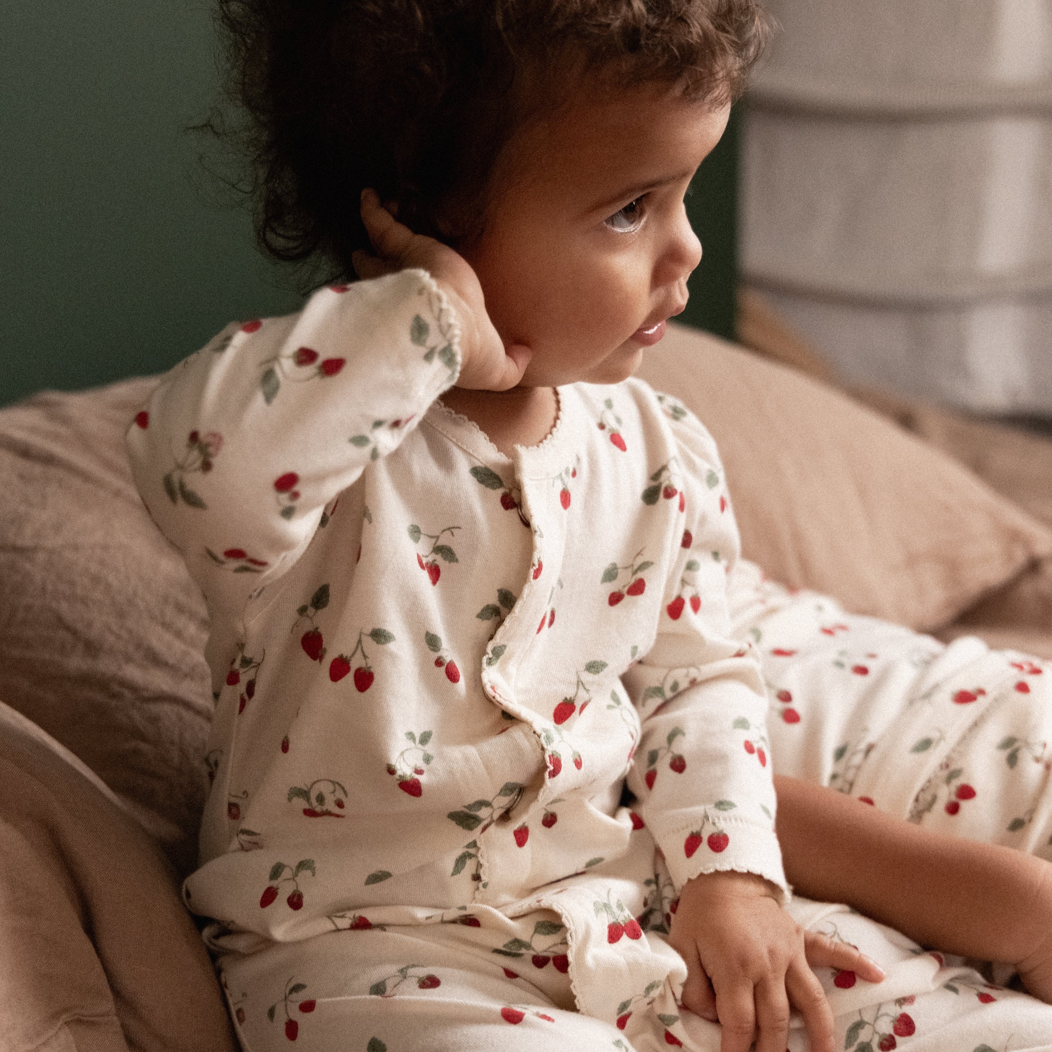 Nature Baby Strawberry Blush Print-  LUCY SUIT