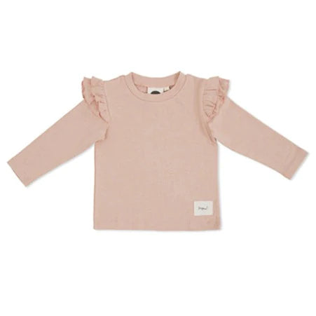 Kapow Kids Flutter Long Sleeve Top - Toast Rib