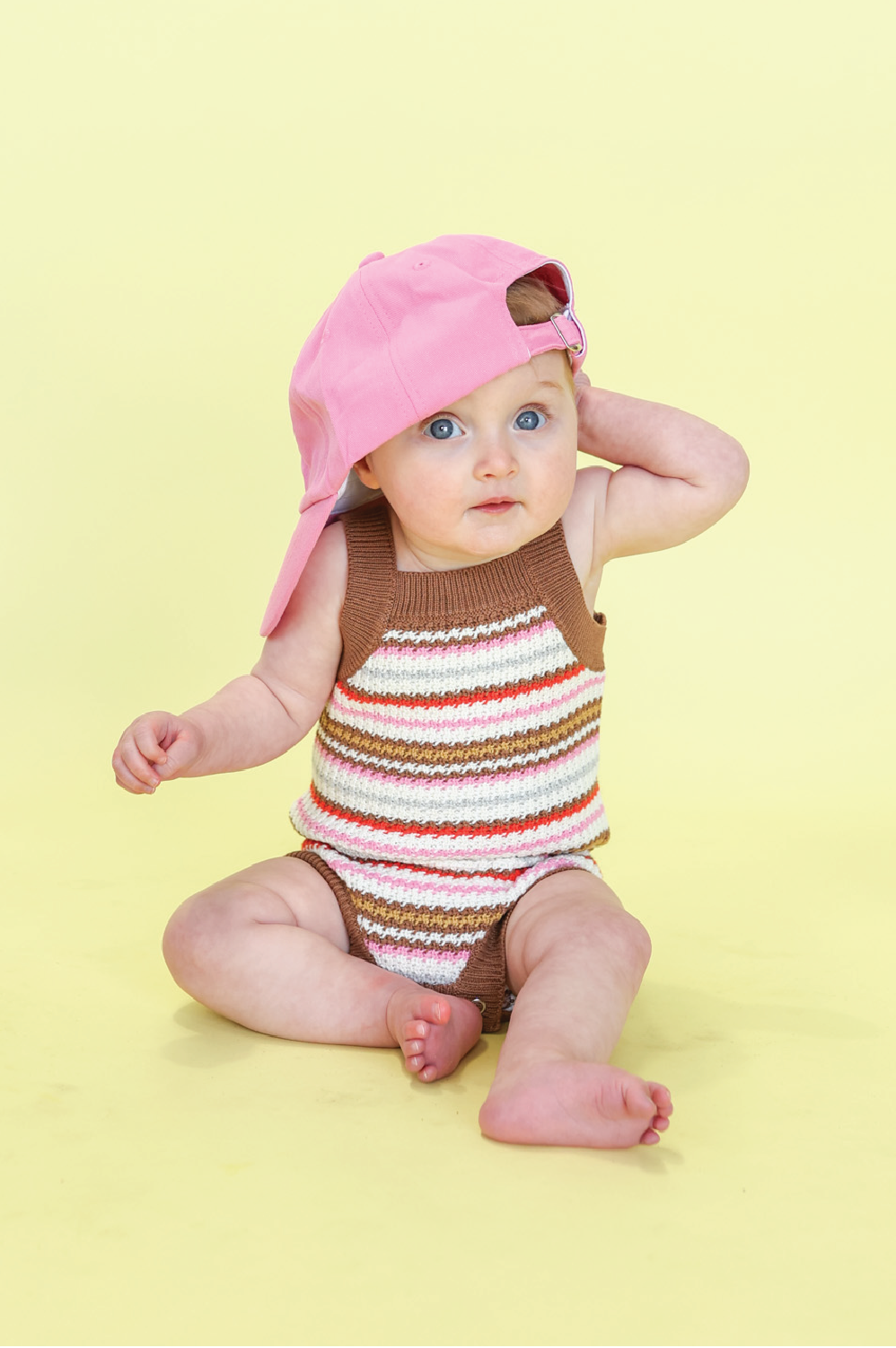 Grown Organic Sunshine Stripe Knit Romper
