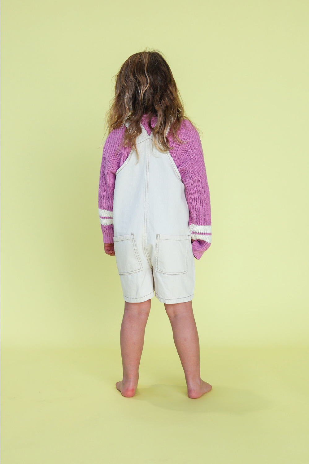 Grown Organic Everyday Twill Short Overalls - Milk