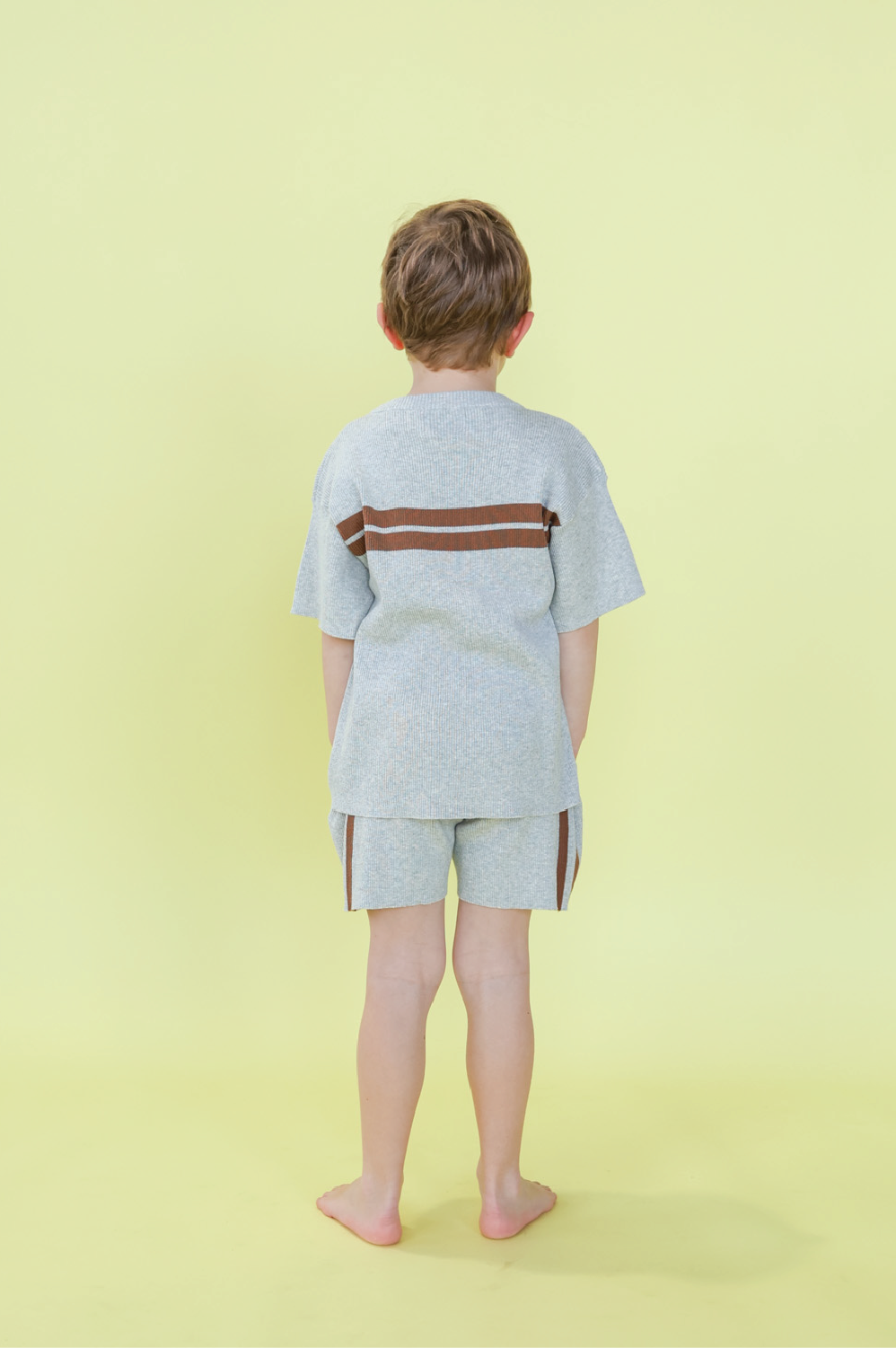 Grown Organic Striped Ribbed Knit Shorts