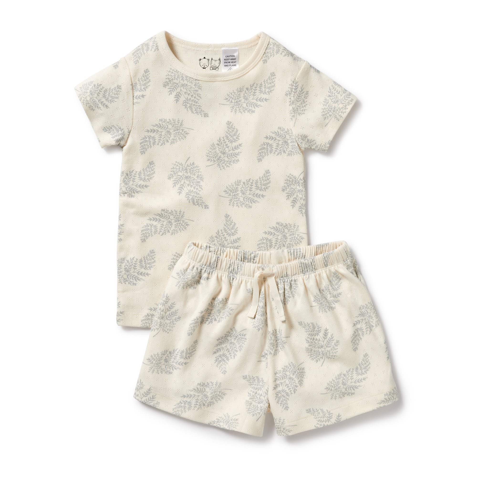 Wilson & Frenchy Forever Ferns Organic Pointelle Short Sleeve Pyjamas