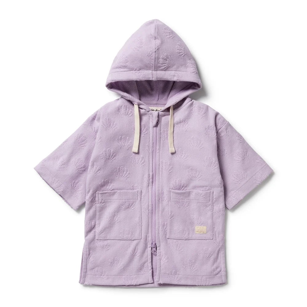 Wilson & Frenchy Lavender Shells Organic Terry Hooded Towel