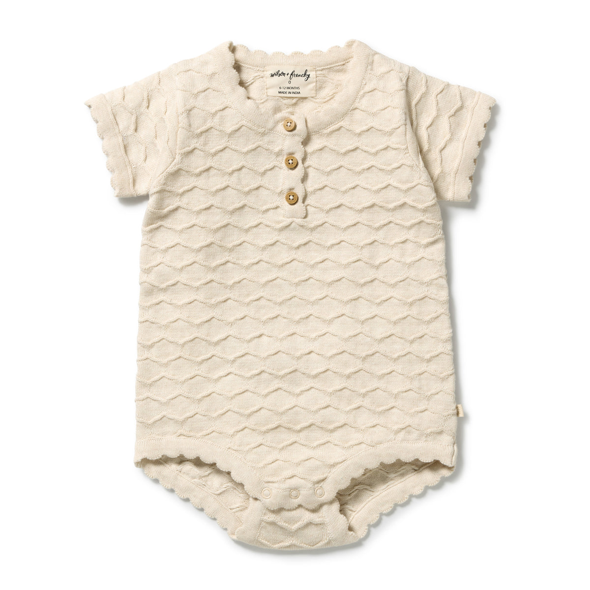 Wilson & Frenchy Milk Cloud Organic Knitted Chevron Bodysuit