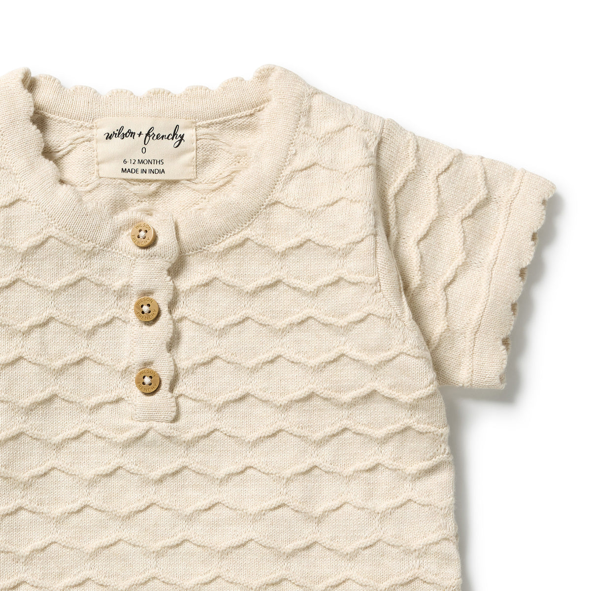 Wilson & Frenchy Milk Cloud Organic Knitted Chevron Bodysuit
