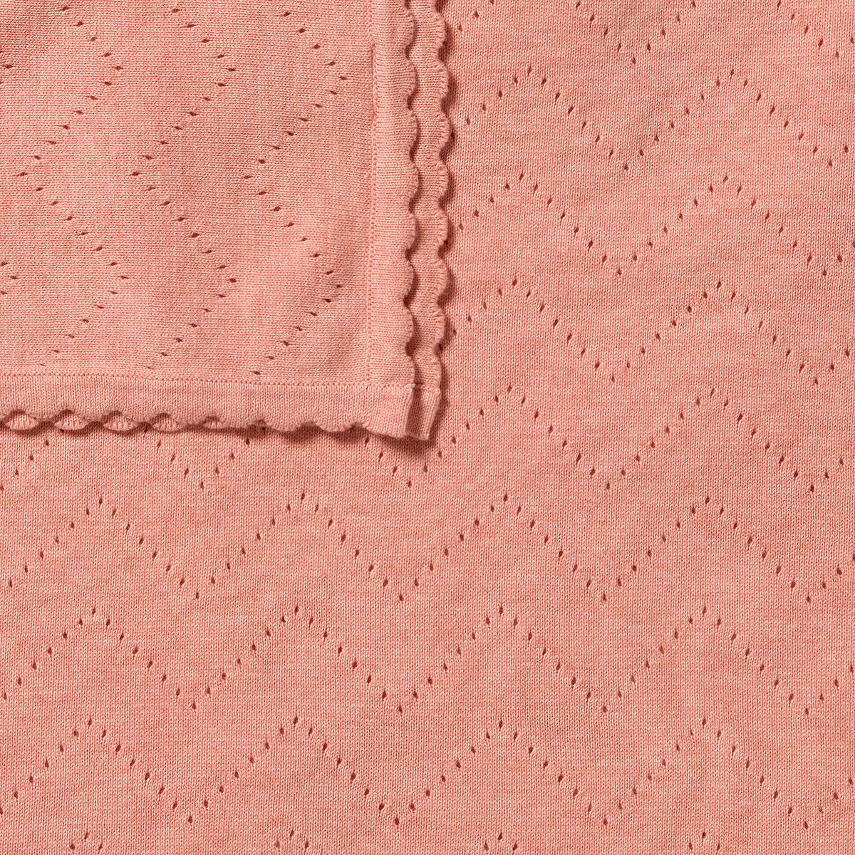 Wilson & Frenchy Petal Pink Organic Knitted Pointelle Blanket