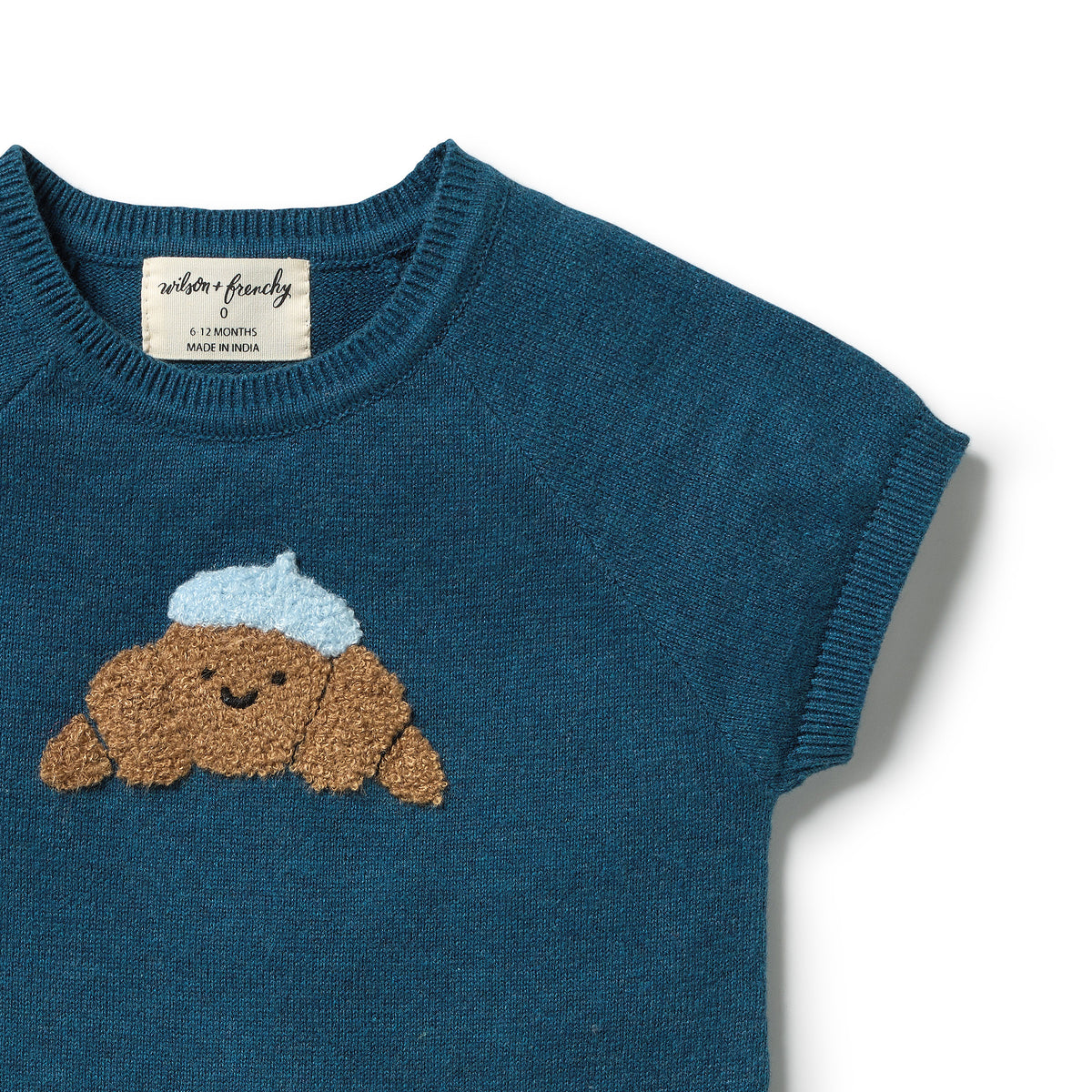 Wilson & Frenchy Little Croissant Organic Knitted Growsuit