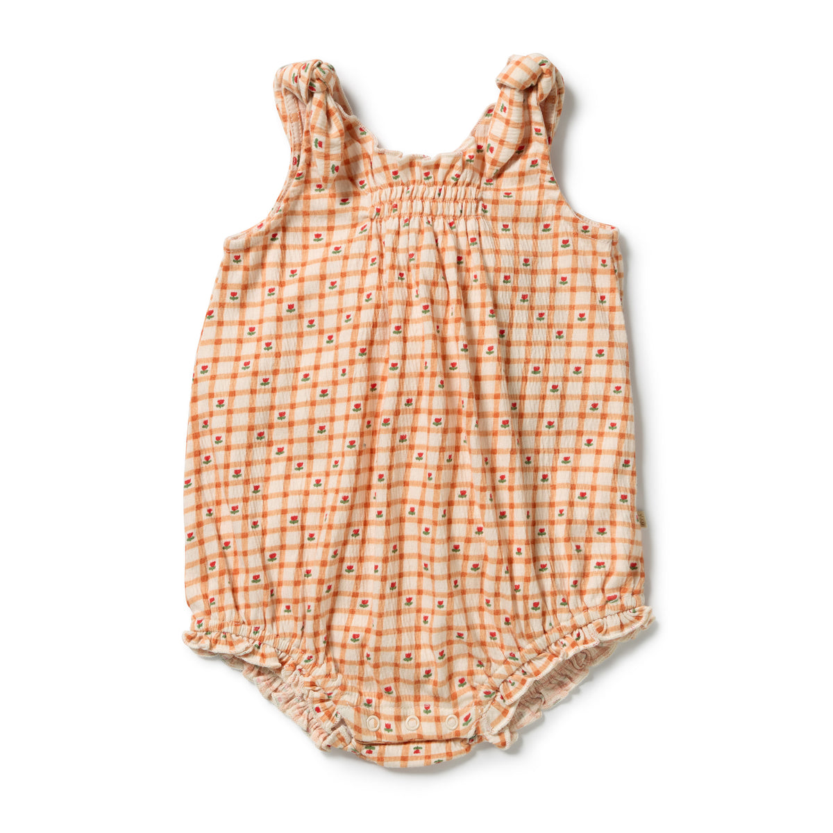 Wilson & Frenchy Checkerberry Organic Crinkle Tie Playsuit