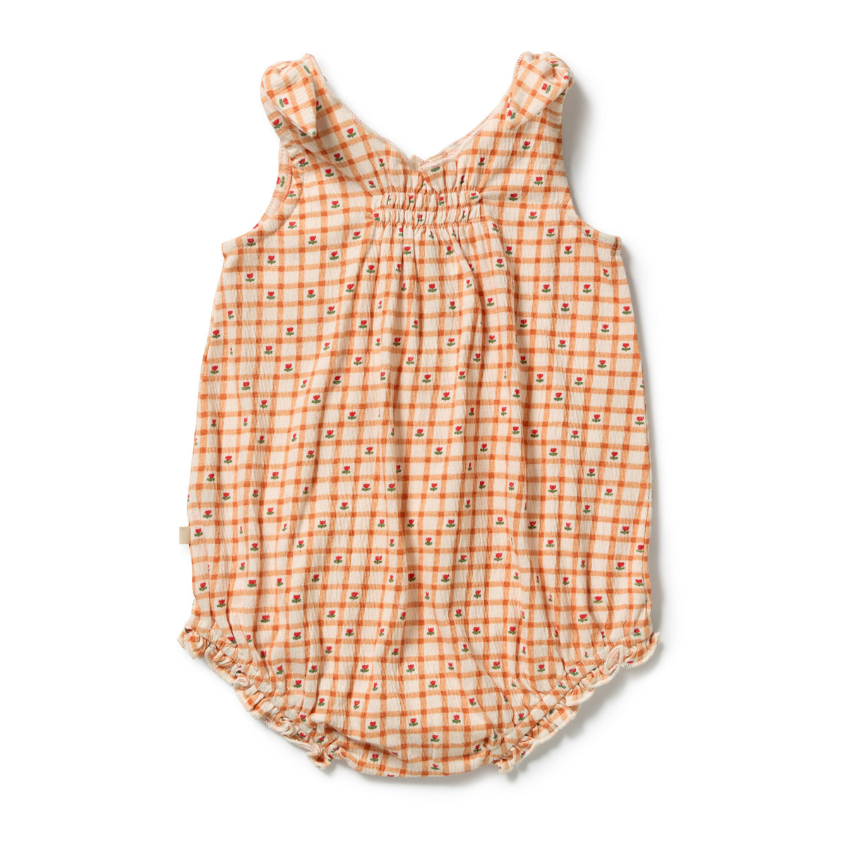 Wilson & Frenchy Checkerberry Organic Crinkle Tie Playsuit