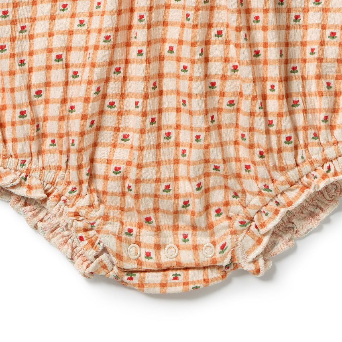 Wilson & Frenchy Checkerberry Organic Crinkle Tie Playsuit