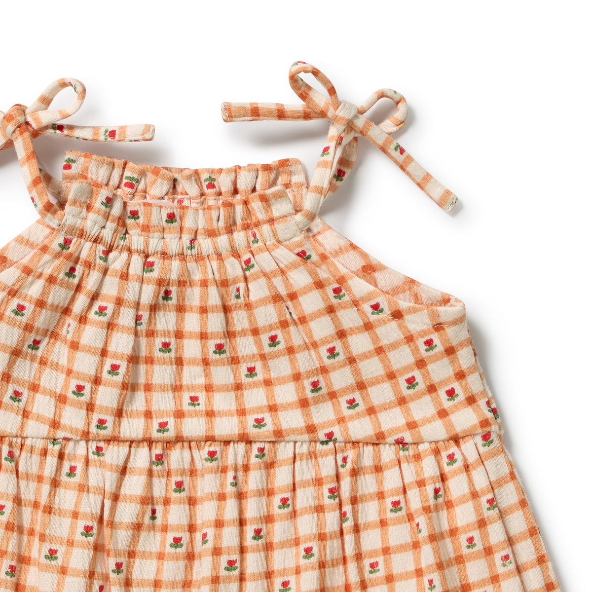 Wilson & Frenchy Checkerberry Organic Crinkle Ruffle Dress