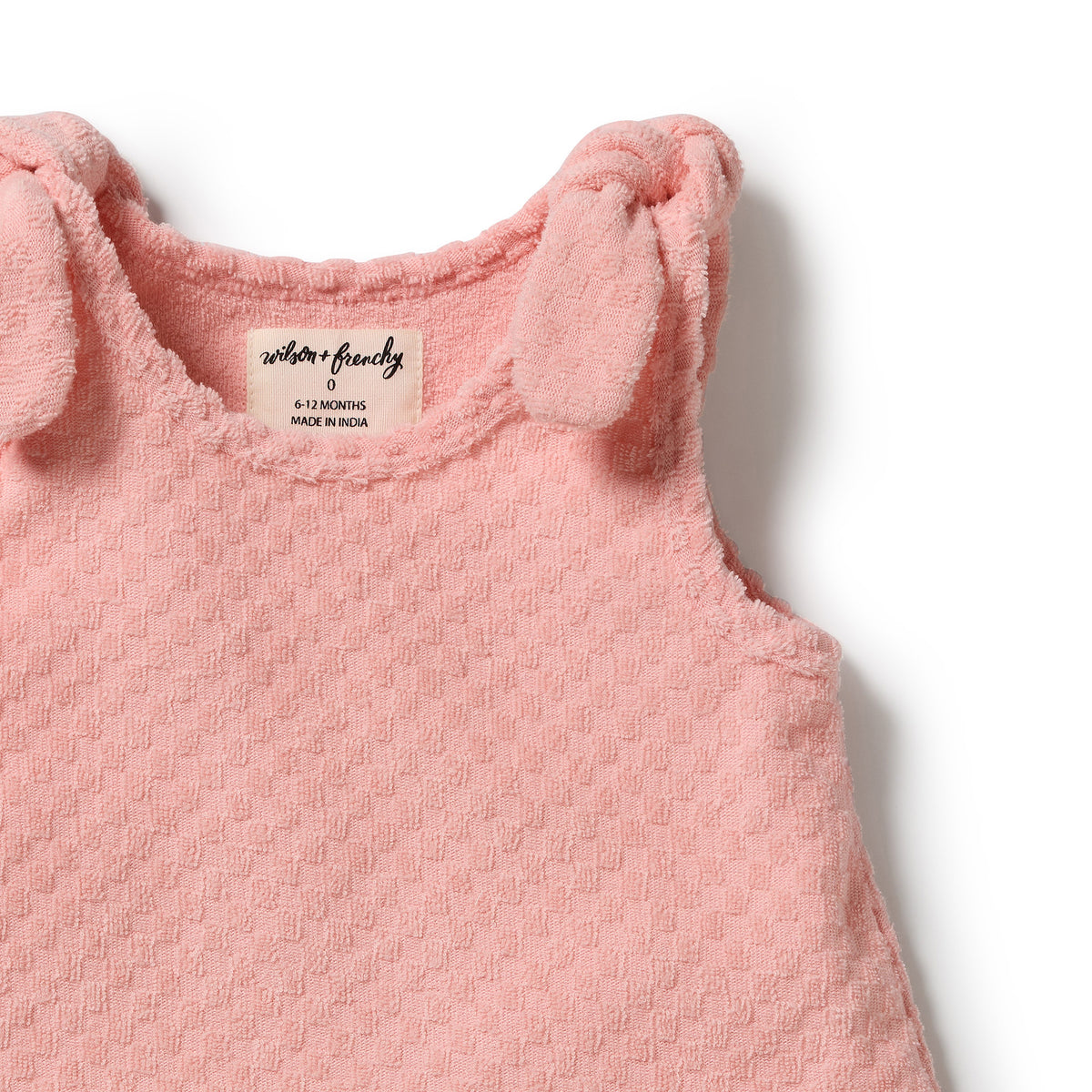 Wilson & Frenchy Petal Pink Check Organic Terry Singlet