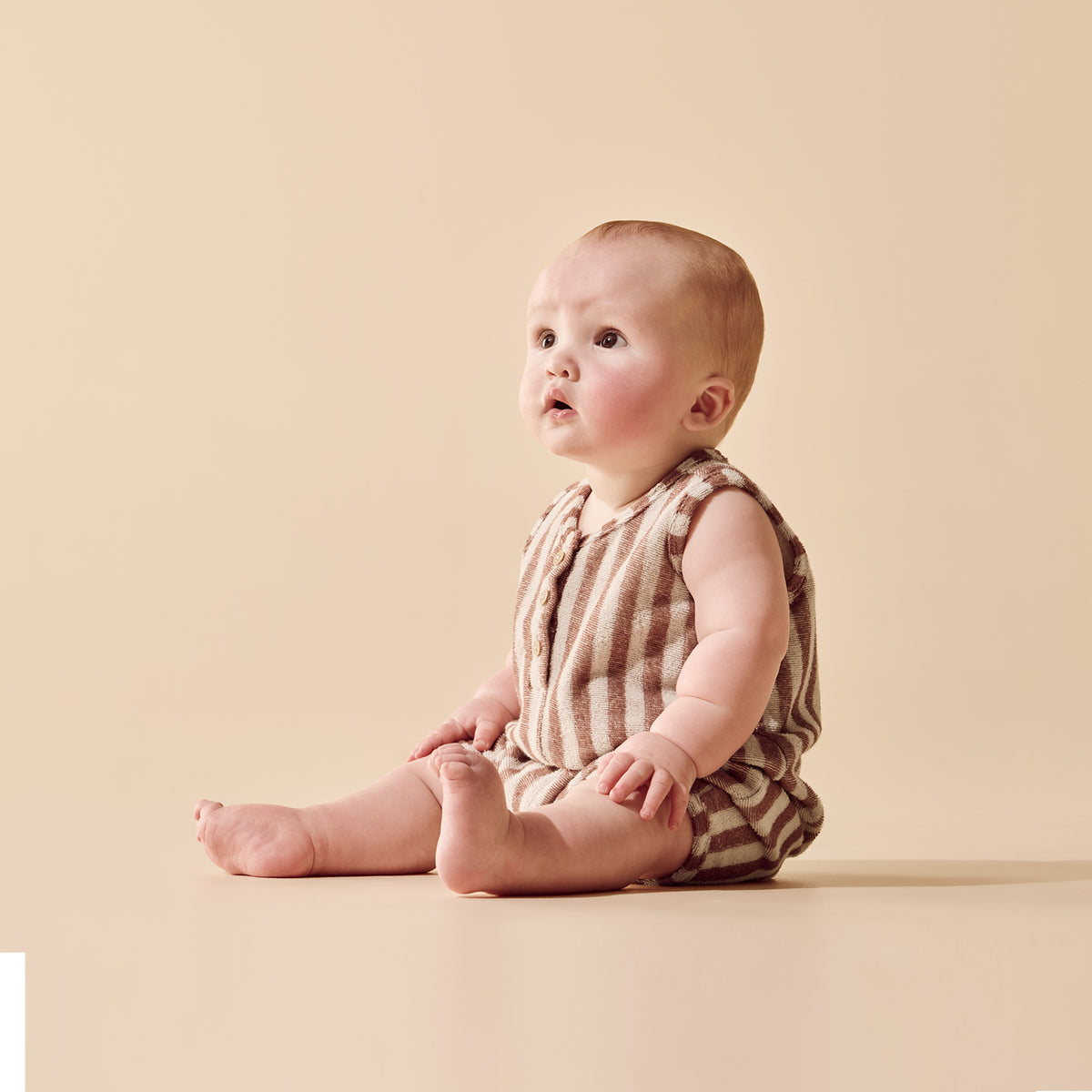 Wilson & Frenchy Cherry Cola Stripe Organic Terry Growsuit
