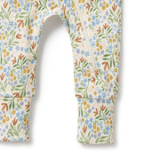 Wilson & Frenchy Tinker Floral Organic Zipsuit with Feet