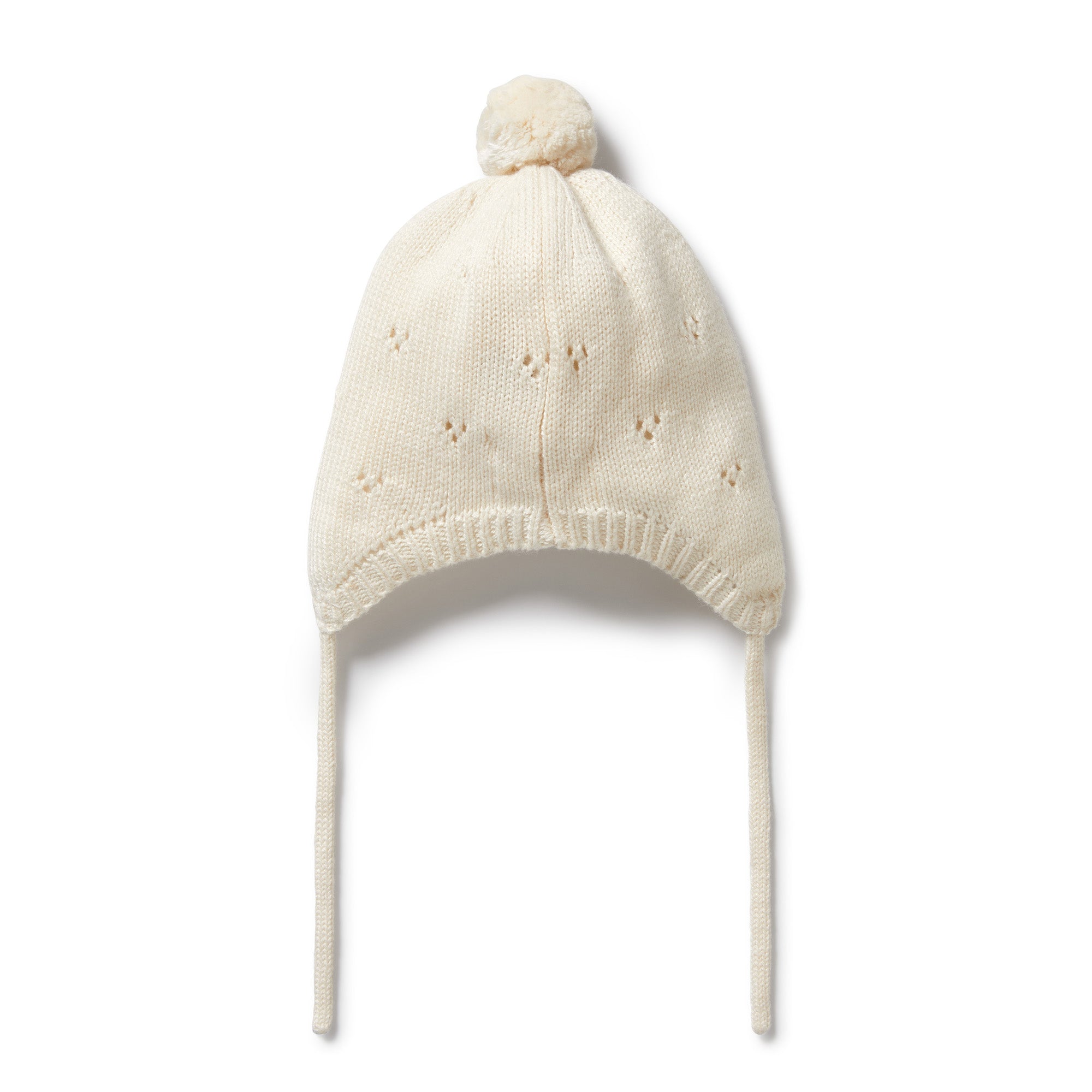 Wilson & Frenchy Ecru Knitted Pointelle Bonnet Ecru