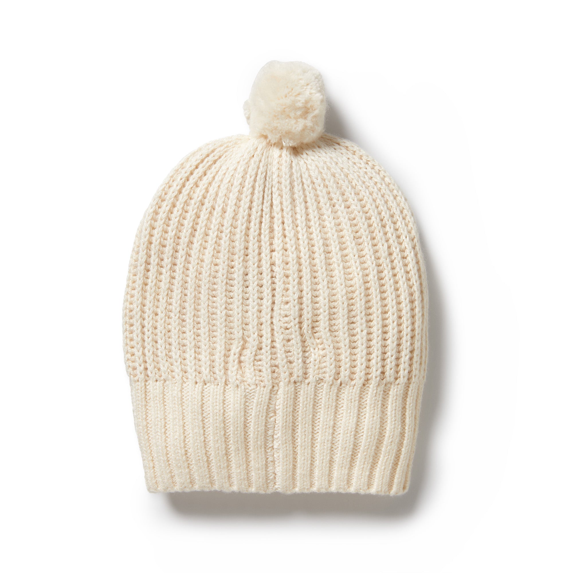 Wilson & Frenchy Ecru Knitted Ribbed Beanie