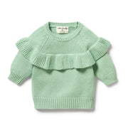 Wilson & Frenchy Mint Green Knitted Ruffle Jumper