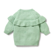 Wilson & Frenchy Mint Green Knitted Ruffle Jumper