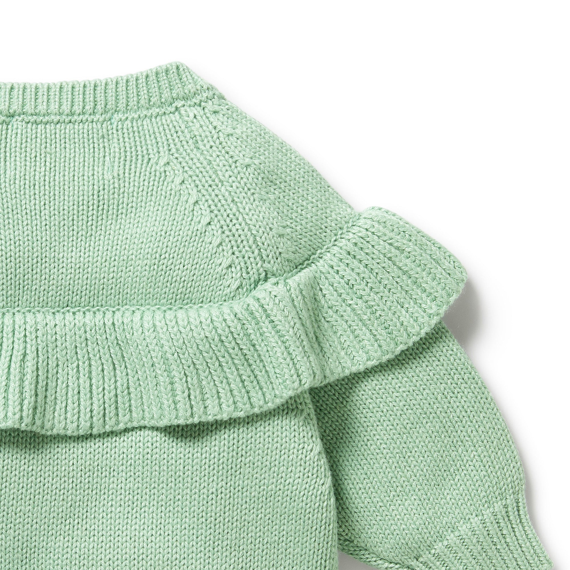 Wilson & Frenchy Mint Green Knitted Ruffle Jumper