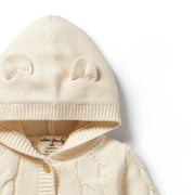 Wilson & Frenchy Ecru Knitted Cable Jacket