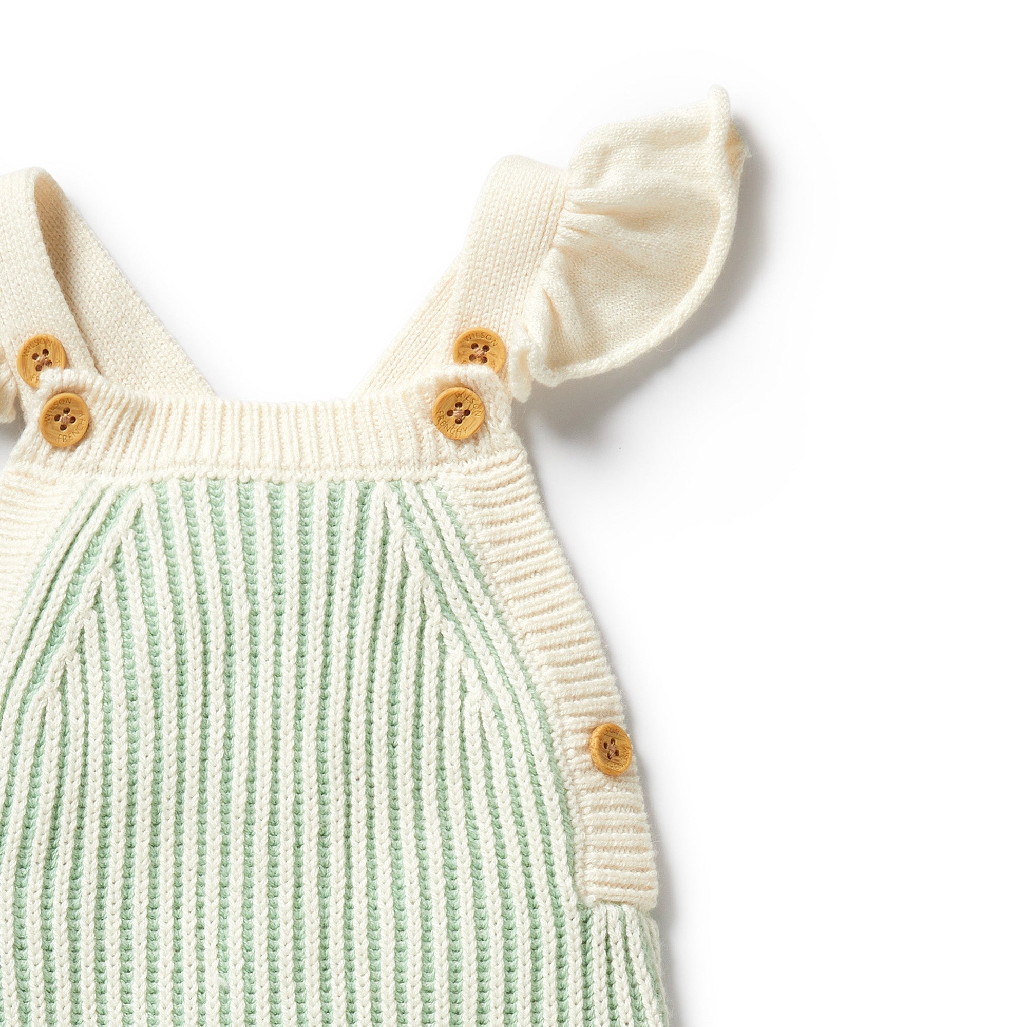 Wilson & Frenchy Mint Green Knitted Ruffle Overall