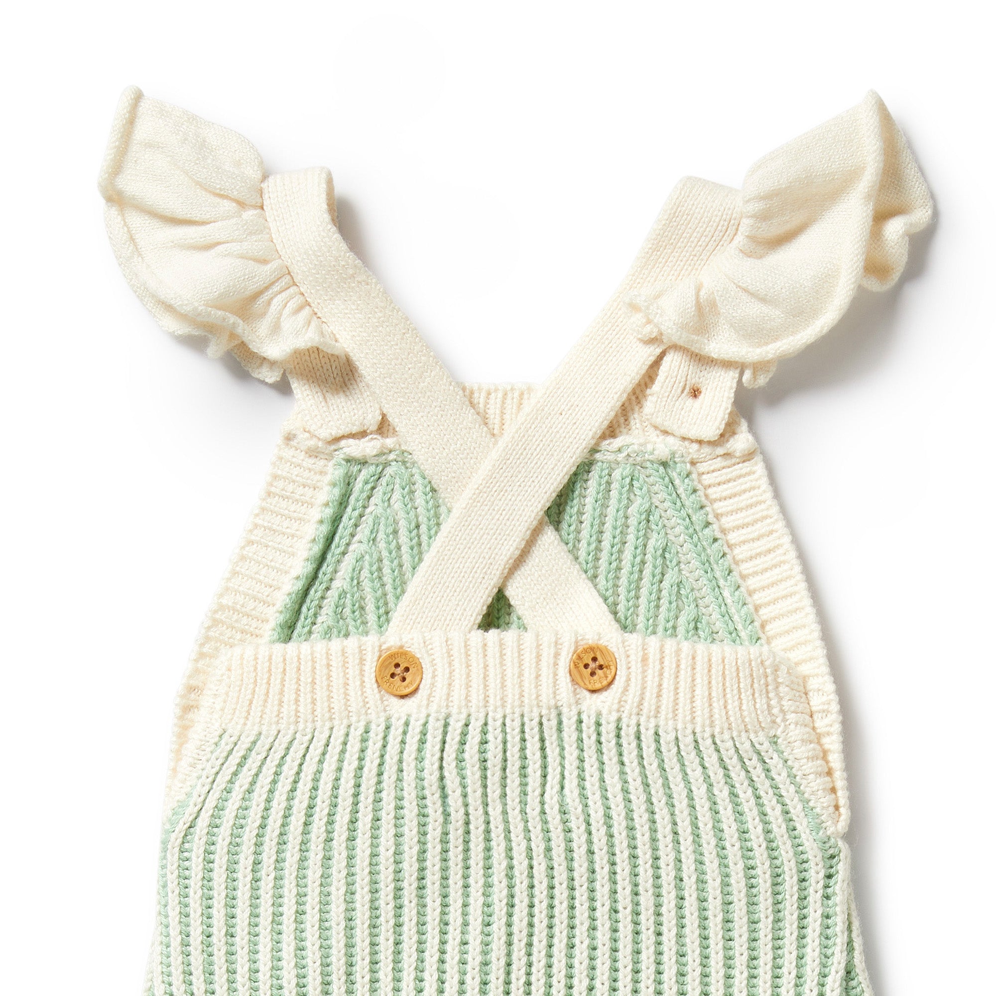 Wilson & Frenchy Mint Green Knitted Ruffle Overall