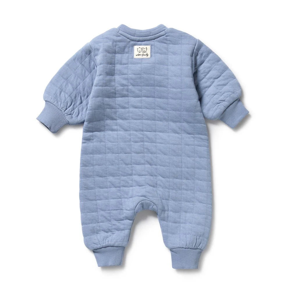 Wilson & Frenchy Sky Blue Organic Quilted Growsuit