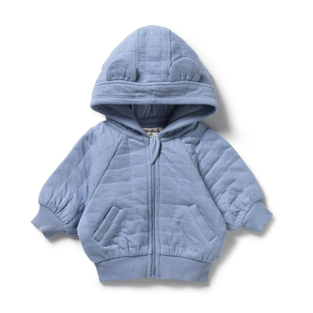 Wilson & Frenchy Sky Blue Organic Quilted Jacket