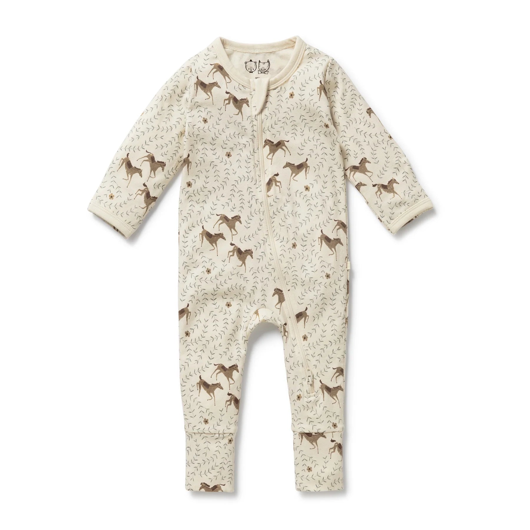 Wilson & Frenchy Trixie Horse Organic Zipsuit with Feet