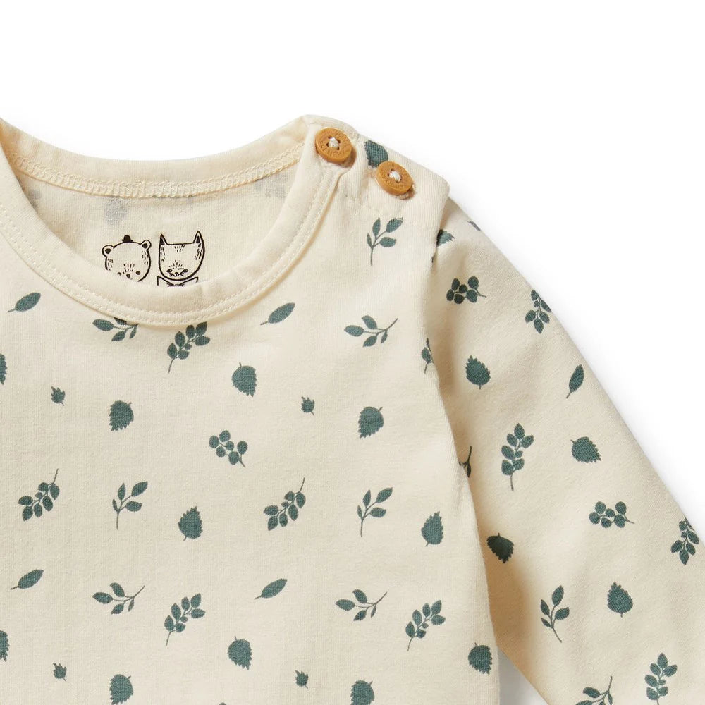 Wilson & Frenchy Twilight Leaf Organic Bodysuit