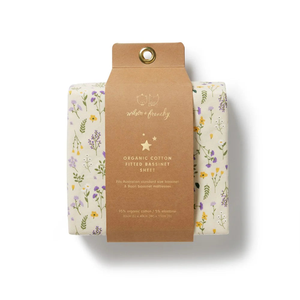 Wilson & Frenchy Bella Floral Organic Bassinet Sheet