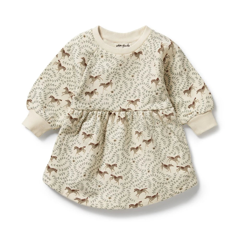 Wilson & Frenchy Trixie Horse Organic Terry Sweat Dress