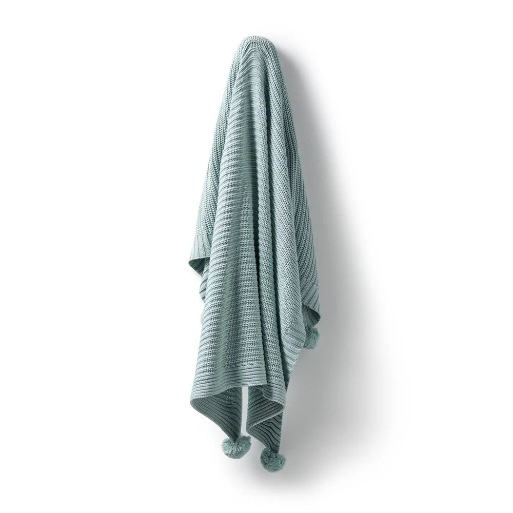 Wilson & Frenchy Duck Egg Organic Knitted Blanket